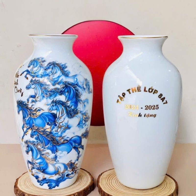 Bình cắm hoa sứ in logo BHSPPR11