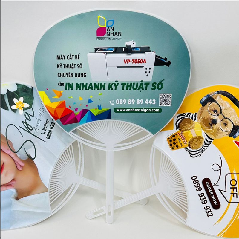 Quạt cầm tay in logo thương hiệu QCTPPR09