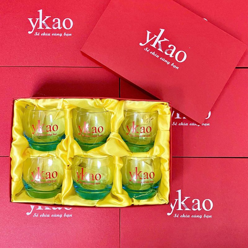 Bộ 6 Cốc Thủy Tinh Dáng Bầu In Logo Doanh Nghiệp | CTTPPR06