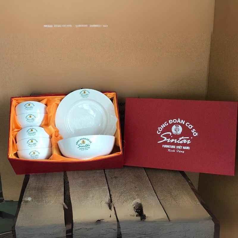 Bộ Bát Đĩa In Logo Làm Quà Tặng Doanh Nghiệp | BSPPR02