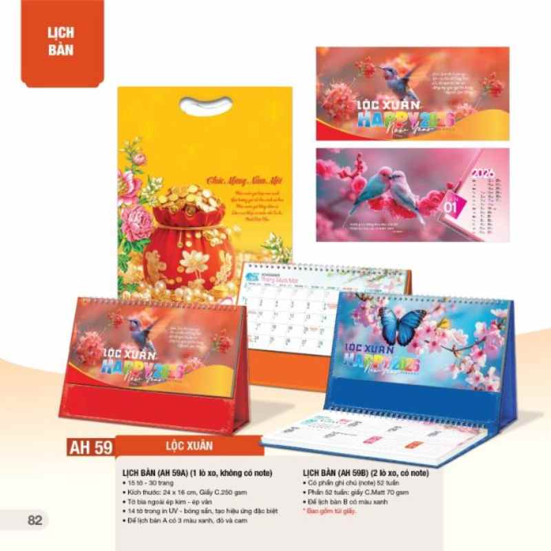 Lịch Tết Để Bàn Chữ A In Logo Theo Yêu Cầu | LTPPR01