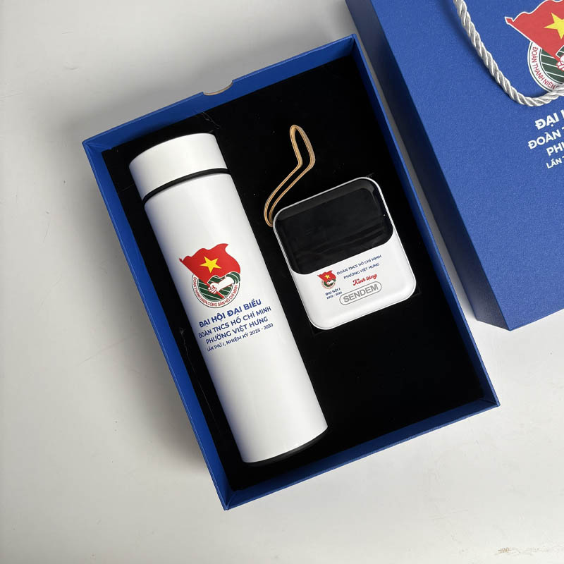 Set Bình Sạc In Logo Theo Yêu Cầu Quà Tặng Cao Cấp | BSPPR02