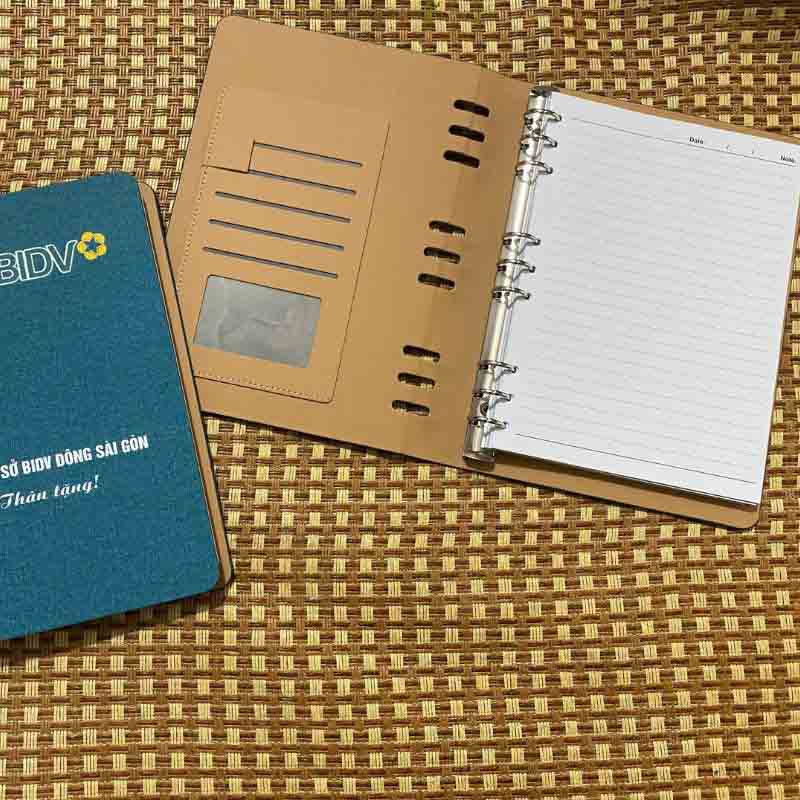 Sổ Bìa Da Gáy Còng Cao Cấp In Logo Công Ty | SDPPR04